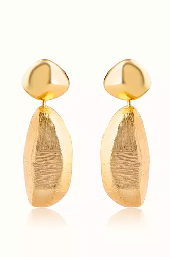 Gold plated dangler earrings in sterling silver