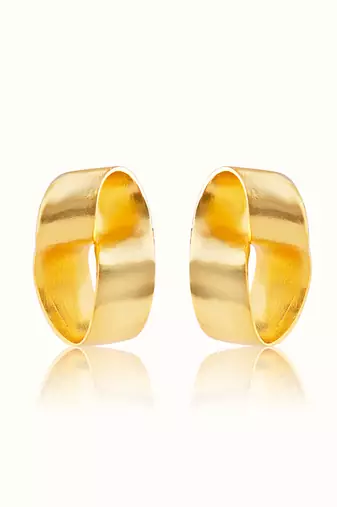 Gold plated stud earrings in sterling silver