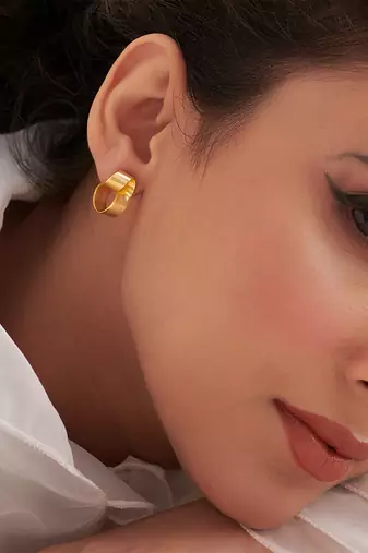 Gold plated stud earrings in sterling silver