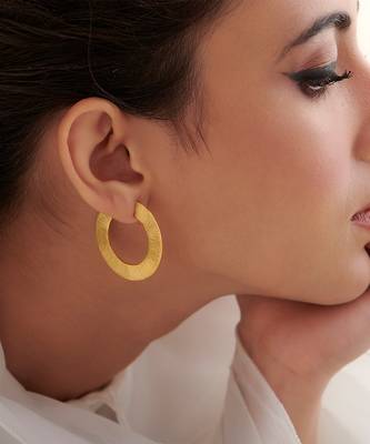 Gold plated hoop earrings in sterling silver 1