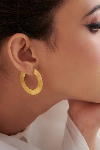 Gold plated hoop earrings in sterling silver