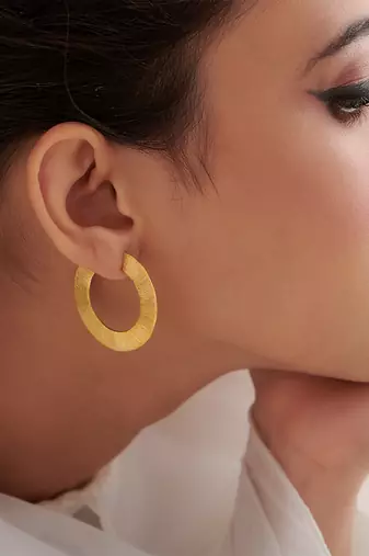 Gold plated hoop earrings in sterling silver