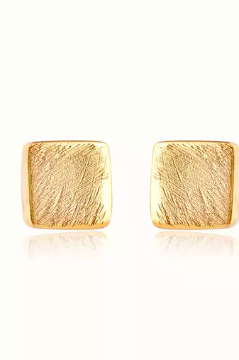 Gold plated stud earrings in sterling silver
