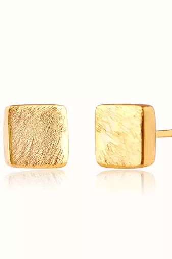 Gold plated stud earrings in sterling silver
