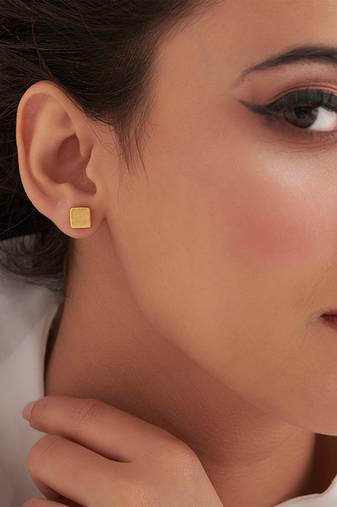 Gold plated stud earrings in sterling silver