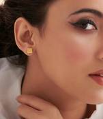 Gold plated stud earrings in sterling silver