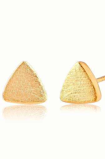 Gold plated stud earrings in sterling silver