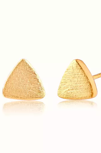 Gold plated stud earrings in sterling silver