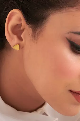 Gold plated stud earrings in sterling silver