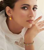 Gold plated dangler earrings in sterling silver