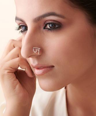 Silver Plated nose ring in sterling silver 1