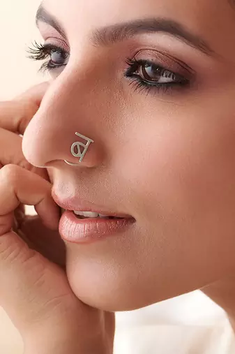Silver Plated nose ring in sterling silver
