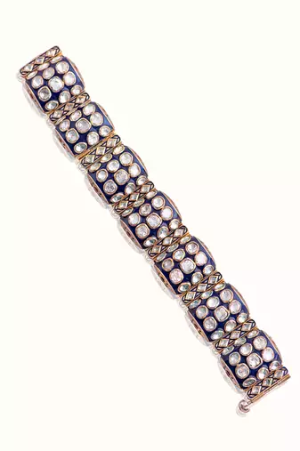Gold plated  blue bracelet in sterling silver