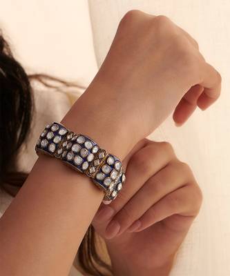 Gold plated  blue bracelet in sterling silver 1