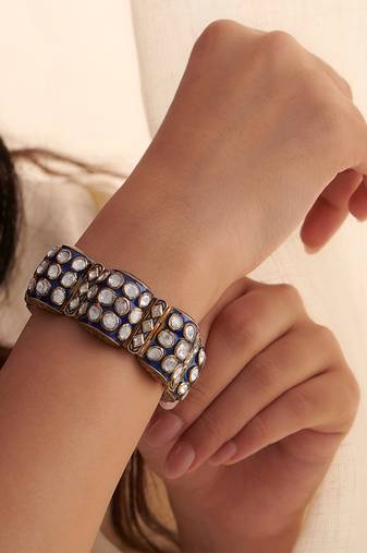Gold plated  blue bracelet in sterling silver