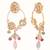 Gold plated multicolor dangler earrings in sterling silver