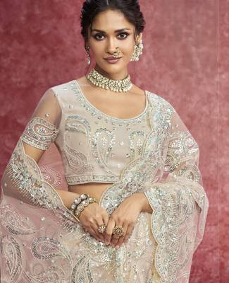 Off-white sequin embroidery saree subtle & timeless 2