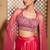 Hot Pink plain Satin Lehenga