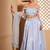 Blue plain Organza Lehenga