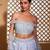 Blue plain Organza Lehenga