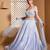 Blue plain Organza Lehenga