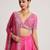 Magenta Pink embroidered Net Lehenga