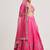 Magenta Pink embroidered Net Lehenga
