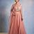 rose embroidered Organza Lehenga