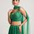 green embroidered Organza Lehenga