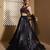 Black plain Organza Lehenga