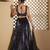 Black plain Organza Lehenga