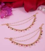 Traditional pearl layered hair chain/ear chain accessories with hook for women