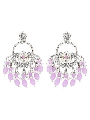 Traditional handcrafted kundan pearl chandbali dangle earrings for women  1