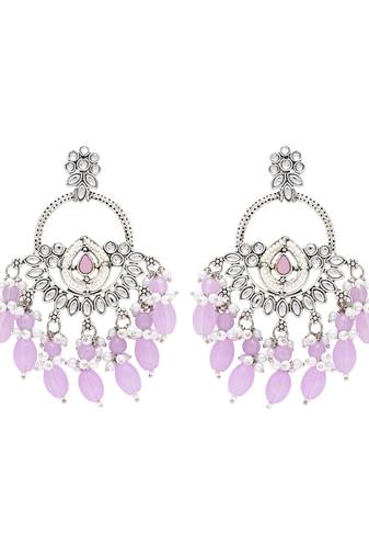 Traditional handcrafted kundan pearl chandbali dangle earrings for women (e3222zpu)