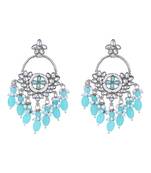 Traditional handcrafted kundan pearl chandbali dangle earrings for women