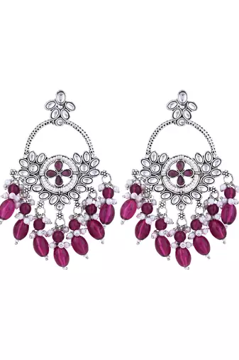 Traditional handcrafted kundan pearl chandbali dangle earrings for women (e3222zwi)
