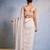 White embroidered organza saree
