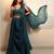 Blue plain georgette saree