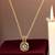 Gold plated american diamond studded pendant with chain