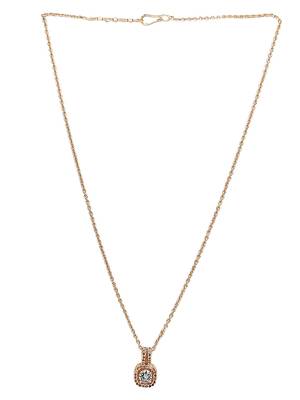 Gold plated american diamond studded pendant with chain 2