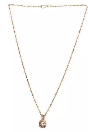 Gold plated american diamond studded pendant with chain