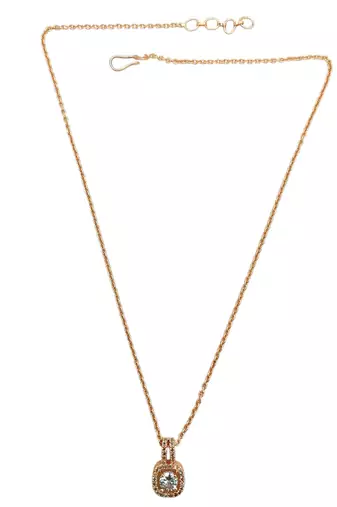 Gold plated american diamond studded pendant with chain