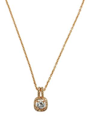Gold plated american diamond studded pendant with chain 4