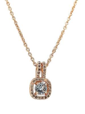 Gold plated american diamond studded pendant with chain 5