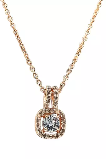 Gold plated american diamond studded pendant with chain