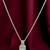 Silver plated american diamond studded pendant with chain