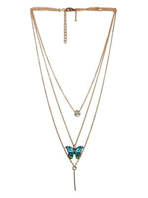 Gold-plated butterfly layered link chain 2