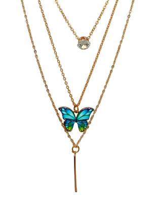 Gold-plated butterfly layered link chain 3
