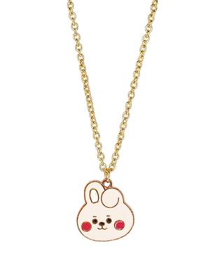 Gold plated cute bts cooky pendant with chain 2