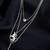 Silver-plated layered unicorn pendant chain